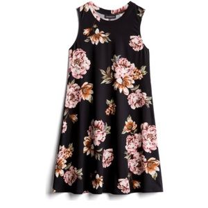 FORTUNE + IVY Black Floral Grunge Knit Dress